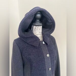 Guess Women’s Wool Jacket with Hood in Charcoal Gray — Size Large